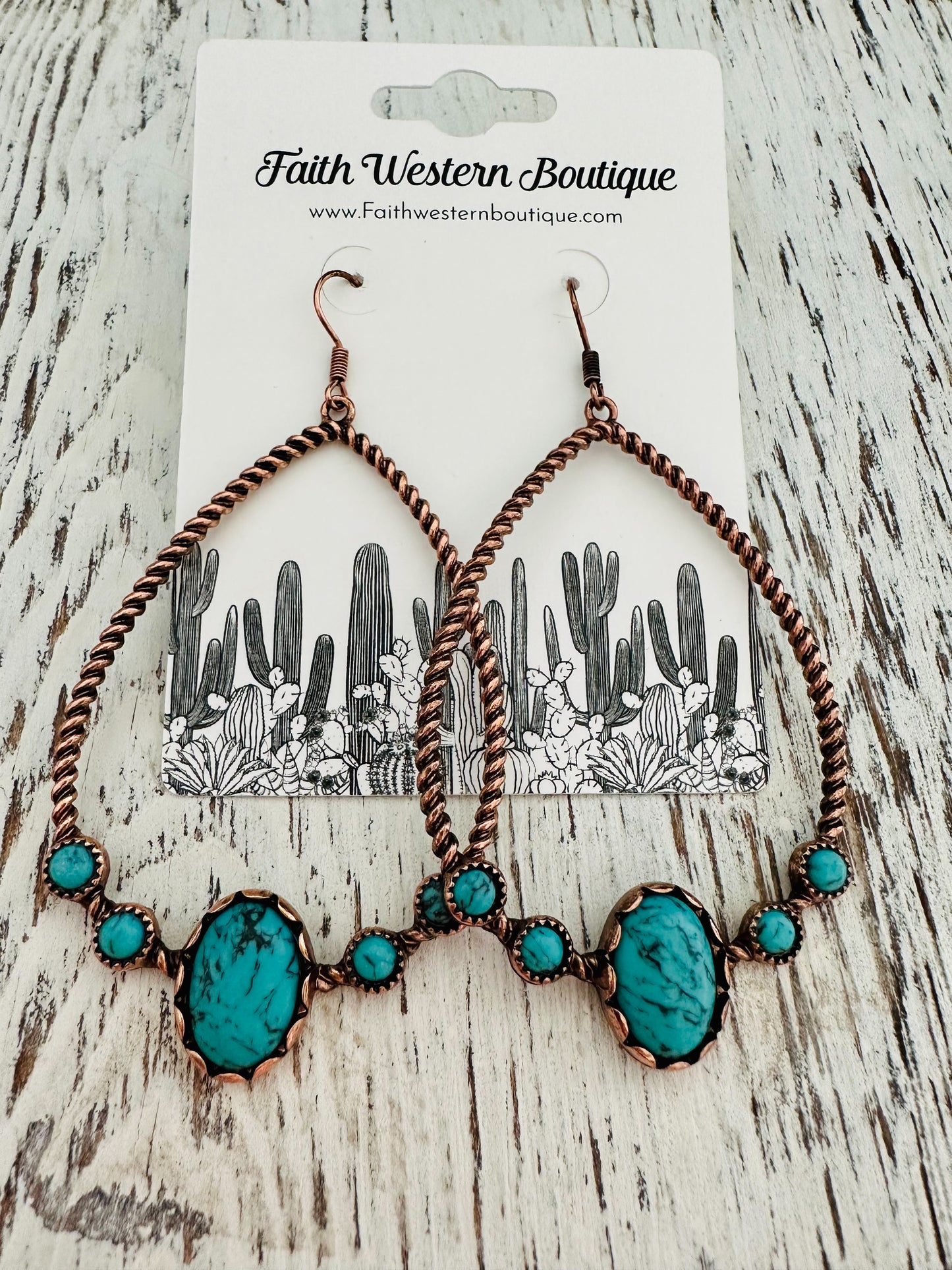 Twisted Teardrop Turquoise Earrings